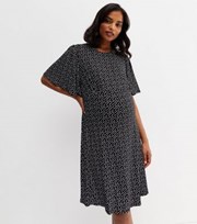 New Look Maternity Black Ditsy Floral Tie Back Dress
